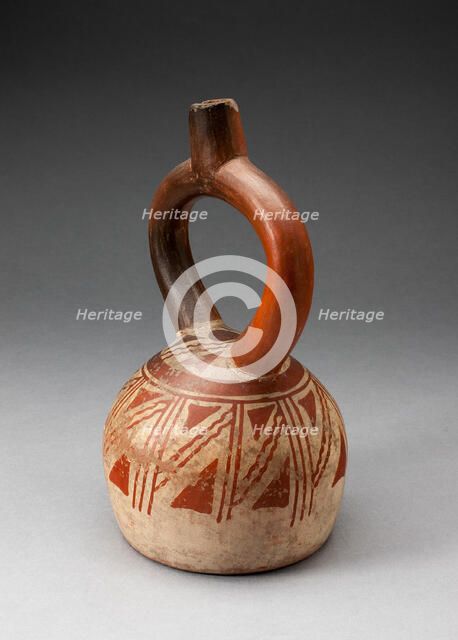 Stirrup Spout Vessel with Geometric Designs, 100 B.C./A.D. 500. Creator: Unknown.
