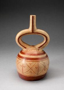 Stirrup Spout Vessel with Geometric Motifs, 100 B.C./A.D. 500. Creator: Unknown