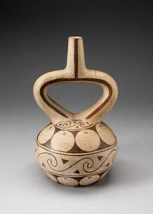 Stirrup Spout Vessel with Geometric Motifs, 100 B.C./A.D. 500. Creator: Unknown