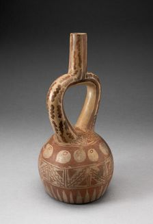 Stirrup Spout Vessel with Geometric Motifs, 100 B.C./A.D. 500. Creator: Unknown