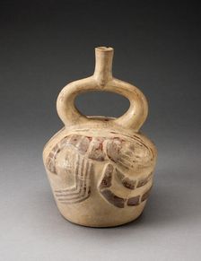 Stirrup Spout Vessel with Raised Lobster Motifs, 100 B.C./A.D. 500. Creator: Unknown