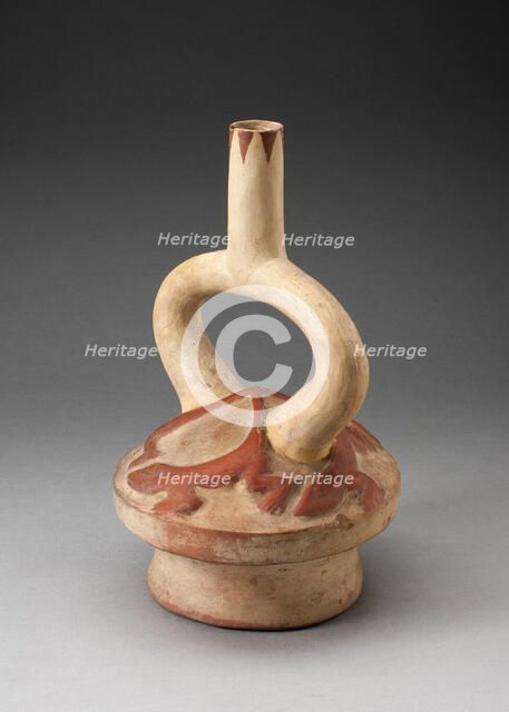 Stirrup Spout Vessel with Raised Lizard Motifs, 100 B.C./A.D. 500. Creator: Unknown.