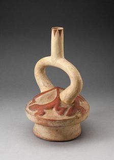 Stirrup Spout Vessel with Raised Lizard Motifs, 100 B.C./A.D. 500. Creator: Unknown