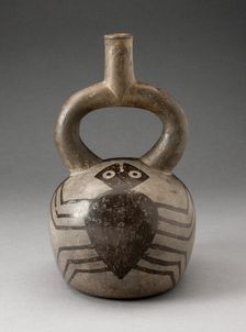 Stirrup Spout Vessel with Spider Motifs, 100 B.C./A.D. 500. Creator: Unknown