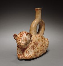 Stirrup Spouted Vessel of Feline Form, 1st millenium. Creator: Unknown