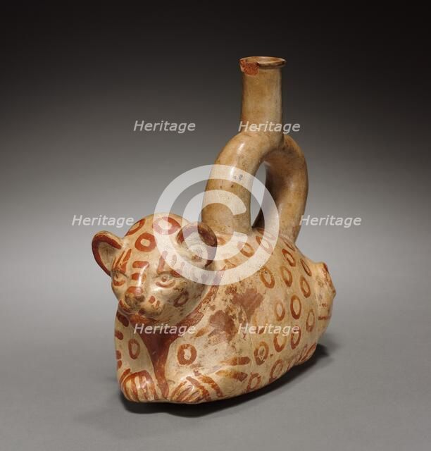 Stirrup Spouted Vessel of Feline Form, 1st millenium. Creator: Unknown.