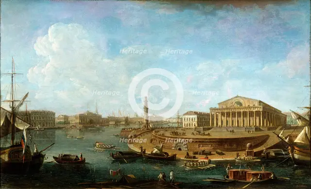 'Stock Exchange and Admiralty as seen from the Peter and Paul Fortress', St Petersburg, 1810.  Artist: Fyodor Yakovlevich Alexeev