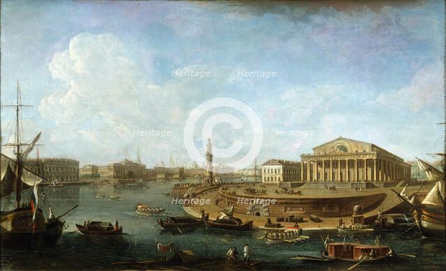 'Stock Exchange and Admiralty as seen from the Peter and Paul Fortress', St Petersburg, 1810.  Artist: Fyodor Yakovlevich Alexeev