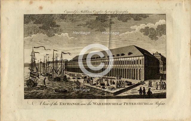 Stock exchange in Saint Petersburg, 1778. Artist: Anonymous  