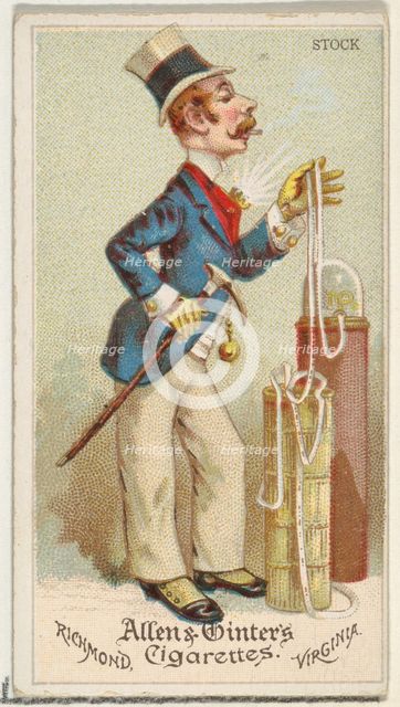 Stock, from World's Dudes series (N31) for Allen & Ginter Cigarettes, 1888. Creator: Allen & Ginter.