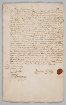 Stock share certificate for the Royal African Company, 1691. Creator: Champion Ashby