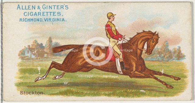 Stockton, from The World's Racers series (N32) for Allen & Ginter Cigarettes, 1888. Creator: Allen & Ginter.