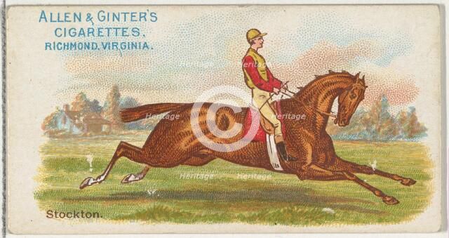 Stockton, from The World's Racers series (N32) for Allen & Ginter Cigarettes, 1888. Creator: Allen & Ginter.
