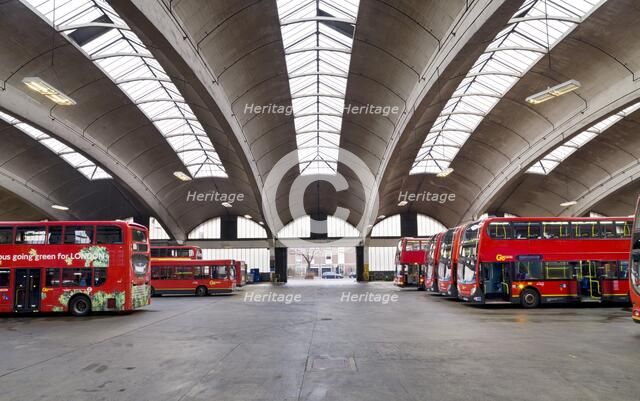 Stockwell Bus Garage, Binfield Road, Stockwell, Lambeth, London, 2010. Artist: James O Davies.