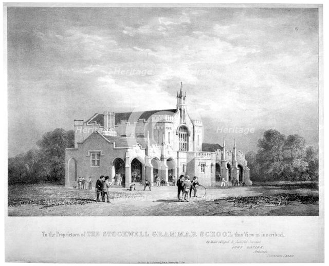 Stockwell Grammar School, Lambeth, London, c1850. Artist: George Barnard