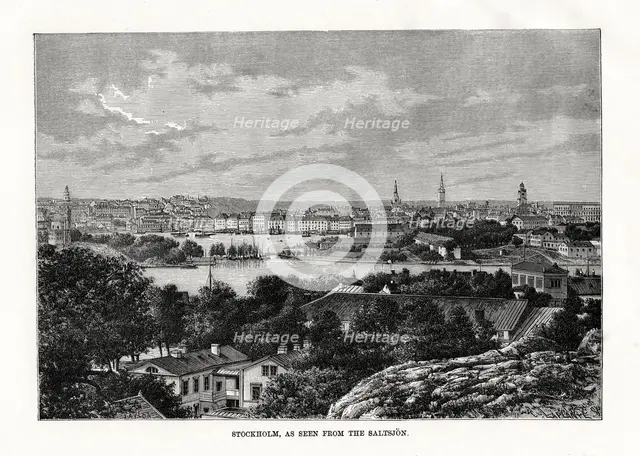 'Stockholm, as seen from the Saltsjon', Sweden, 1879. Artist: Laplante