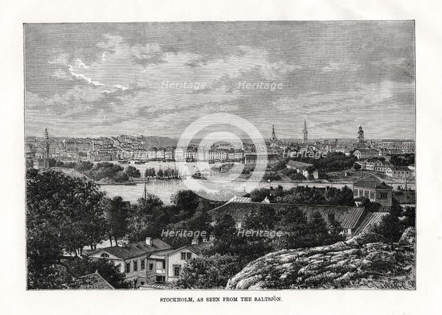 'Stockholm, as seen from the Saltsjon', Sweden, 1879. Artist: Laplante