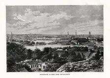 Stockholm, as seen from the Saltsjon Sweden, 1879. Artist: Laplante