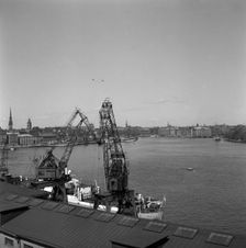 Stockholm harbour, Sweden, 1950. Creator: Torkel Lindeberg