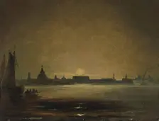 Stockholm in Moonlight, 1851. Creator: Peder Balke