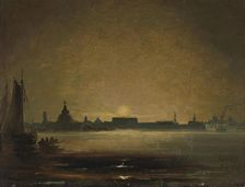 Stockholm in Moonlight, 1851. Creator: Peder Balke