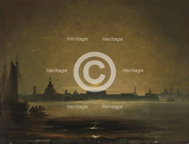 Stockholm in Moonlight, 1851. Creator: Peder Balke.