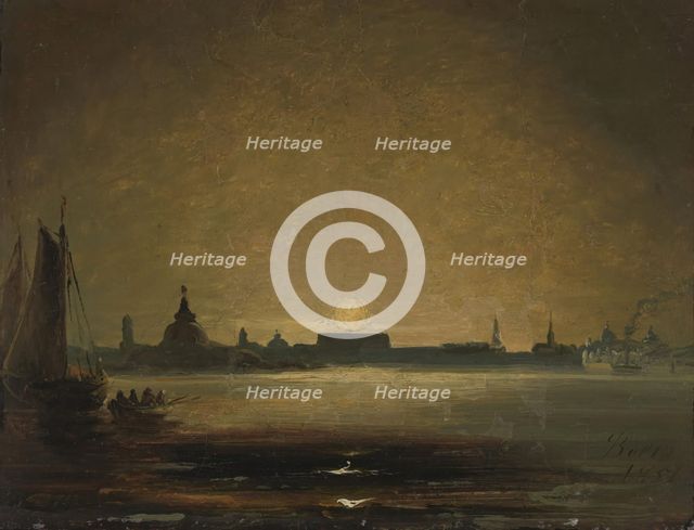 Stockholm in Moonlight, 1851. Creator: Peder Balke.