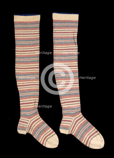 Stockings, American, third quarter 19th century. Creator: Unknown.