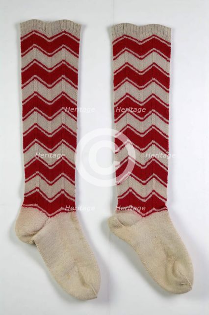 Stockings, American, third quarter 19th century. Creator: Unknown.