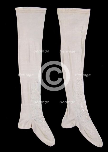 Stockings, French, ca. 1850. Creator: Unknown.