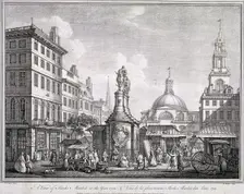 Stocks Market in Poultry, London, c1728. Artist: Sutton Nicholls