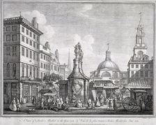 Stocks Market in Poultry, London, c1728. Artist: Sutton Nicholls