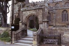 Stocks Outsde Martock (All Saints) Church, Somerset, 20th century. Artist: CM Dixon