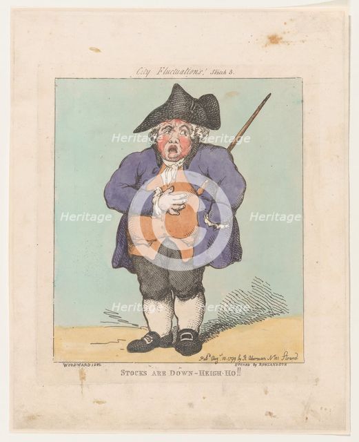 Stocks Are Down- Heigh-Ho!!, August 10, 1799., August 10, 1799. Creator: Thomas Rowlandson.