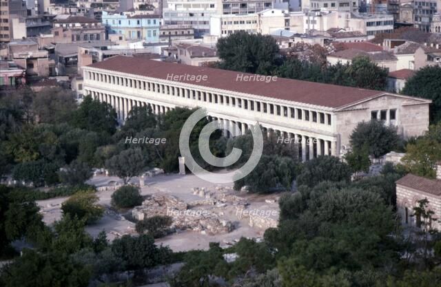 Stoa of Attalos, Athens built by Attalos II (153-138 BC), reconstructed 1953-1958, c20th century.  Artist: Unknown.