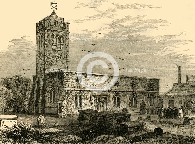 'Stoke Newington Church, 1750', (c1876). Creator: Unknown.
