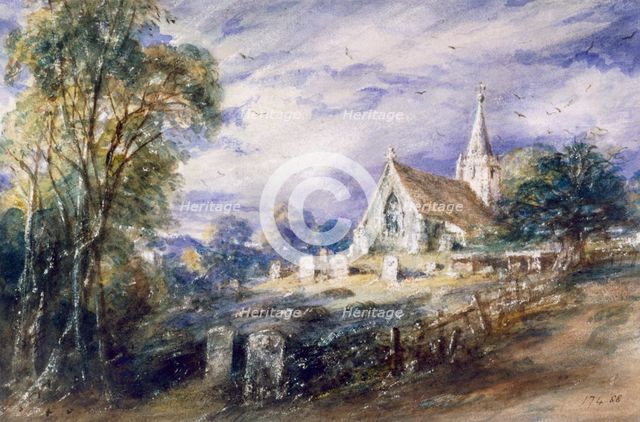 'Stoke Poges Church', Buckinghamshire, 1833. Creator: John Constable.