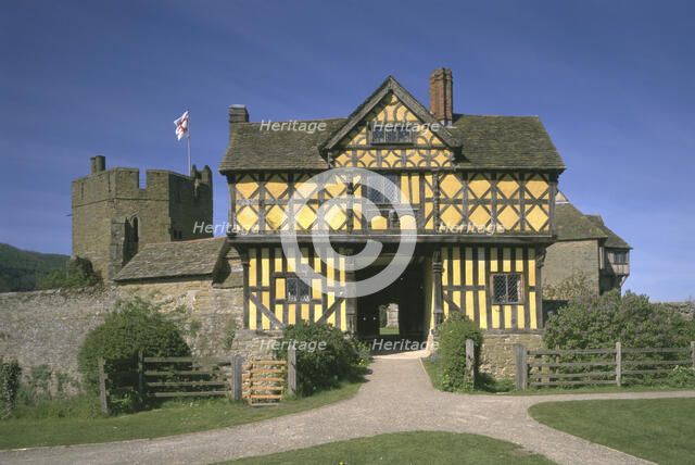 Stokesay Castle and gatehouse, Shropshire, 1997. Artist: J Bailey