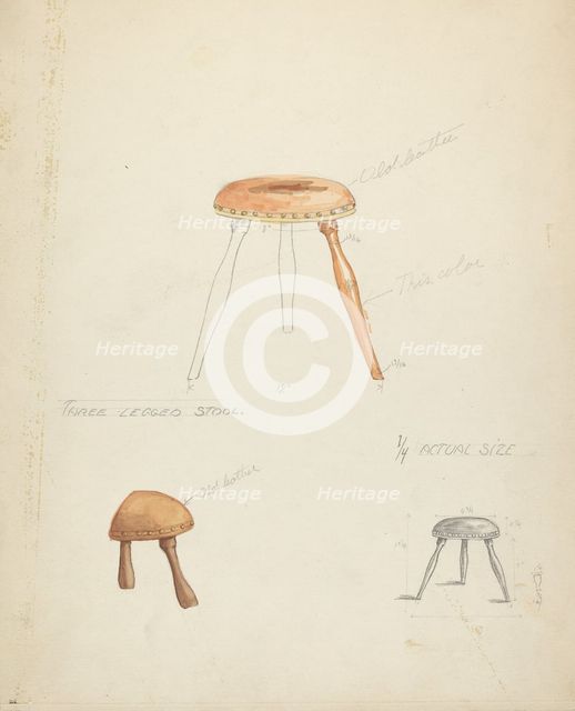 Stool, 1935/1942. Creator: Lawrence Foster.