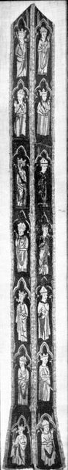 Stole with Figures of Kings and Bishops, British, ca. 1300. Creator: Unknown