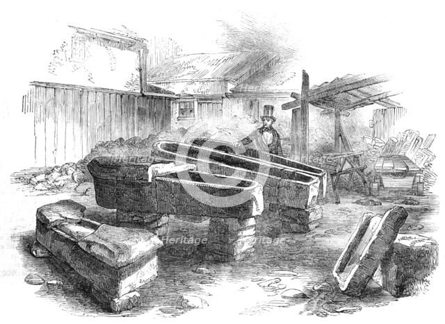 Stone Coffins, found at Bath, 1854.  Creator: Unknown.