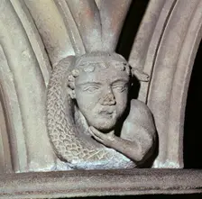 Stone carving in the Chapter House of Southwell Minster, 12th century