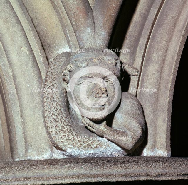 Stone carving in the Chapter House of Southwell Minster, 12th century. Artist: Unknown