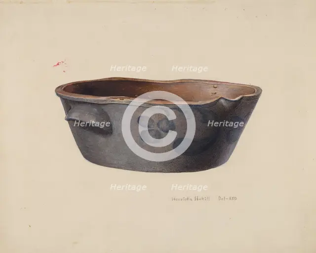 Stone Cream Crock, c. 1939. Creator: Henrietta S. Hukill.