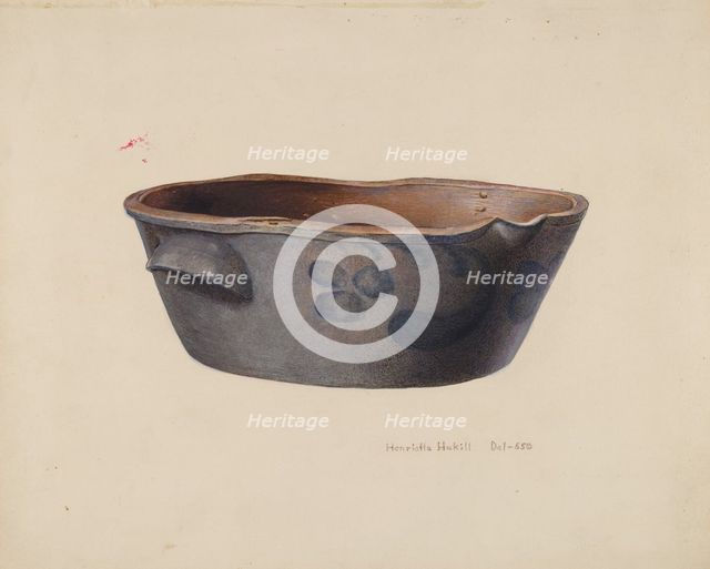 Stone Cream Crock, c. 1939. Creator: Henrietta S. Hukill.
