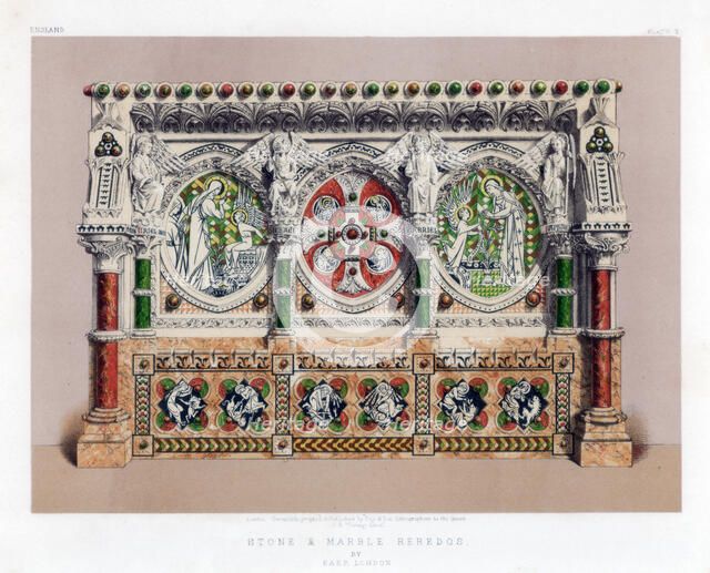 'Stone and Marble Reredos', 19th century.Artist: John Burley Waring