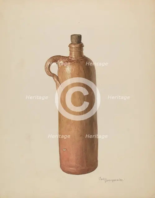 Stone Bottle, c. 1940. Creator: Carl Buergerniss.