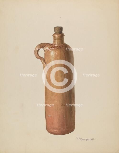 Stone Bottle, c. 1940. Creator: Carl Buergerniss.