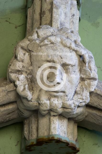 Stone boss, Greyfriars, Great Yarmouth, Norfolk, c2010. Artist: Steve Cole.