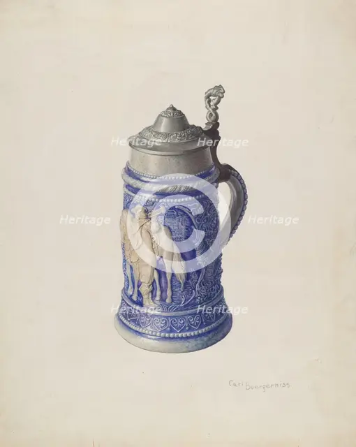Stone Beer Mug, c. 1939. Creator: Carl Buergerniss.
